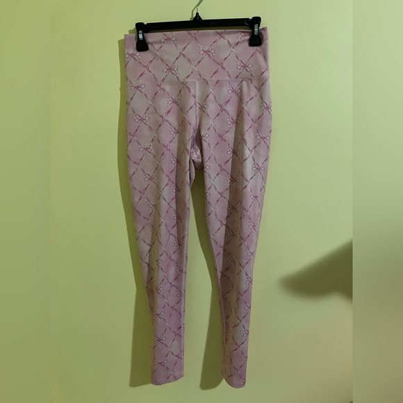 LoveShackFancy x Beach Riot collab pink bow leggings pants size M medium cottage - Picture 5 of 8